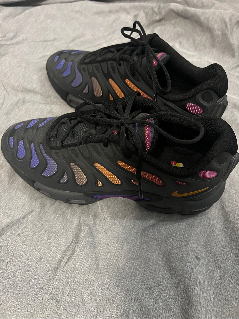 Nike Black Sneakers with Purple and Orange Accent Detailing